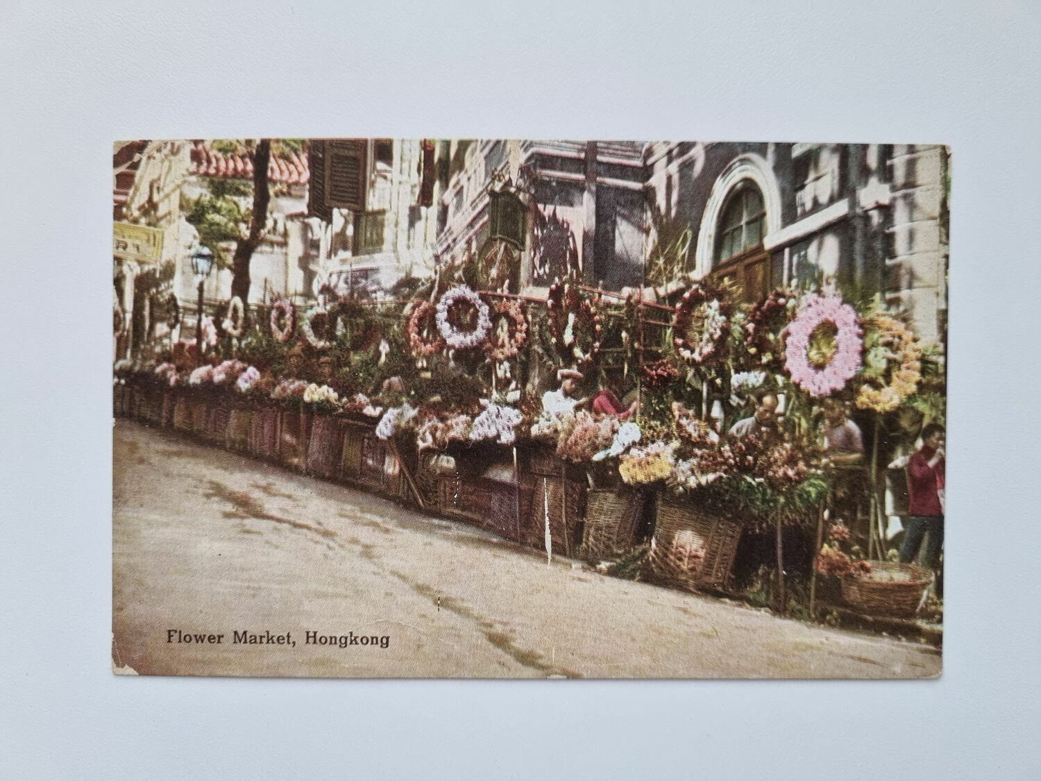Vykort Flower Market, Hongkong