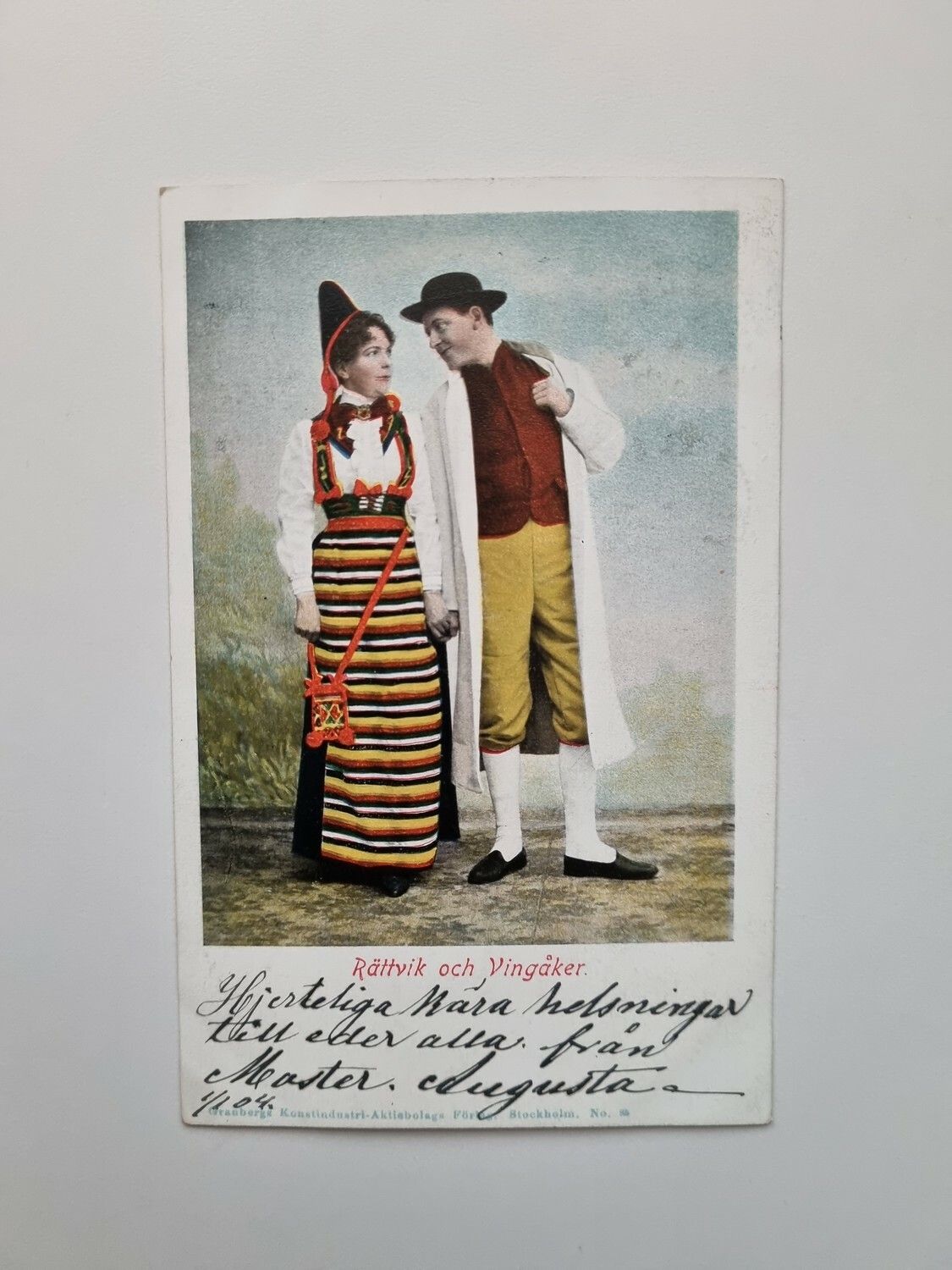 Vykort Folkdräkter, Rättvik och Vingåker 1904