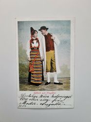 Vykort Folkdräkter, Rättvik och Vingåker 1904