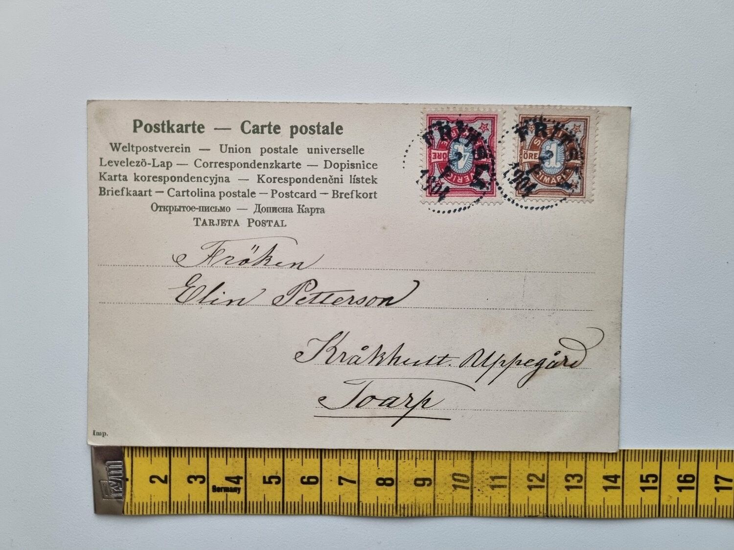 Vykort Folkdräkter, Rättvik och Vingåker 1904