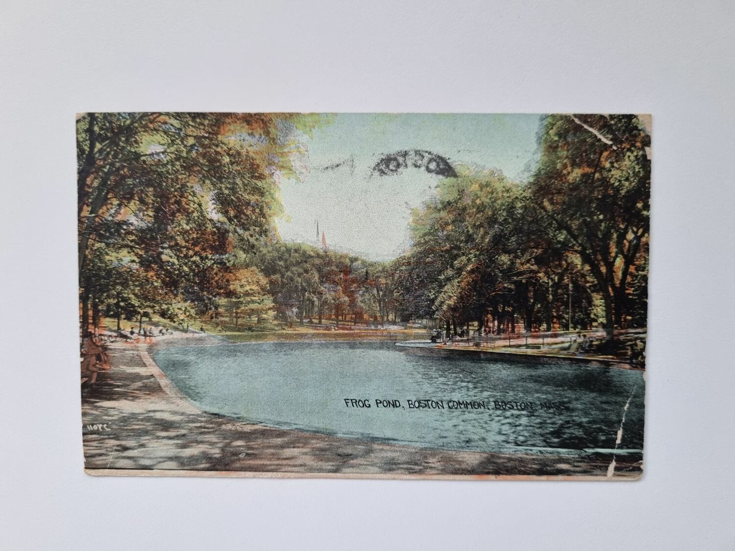 Vykort FROG POND, BOSTON COMMON, BOSTON PASS, 1912