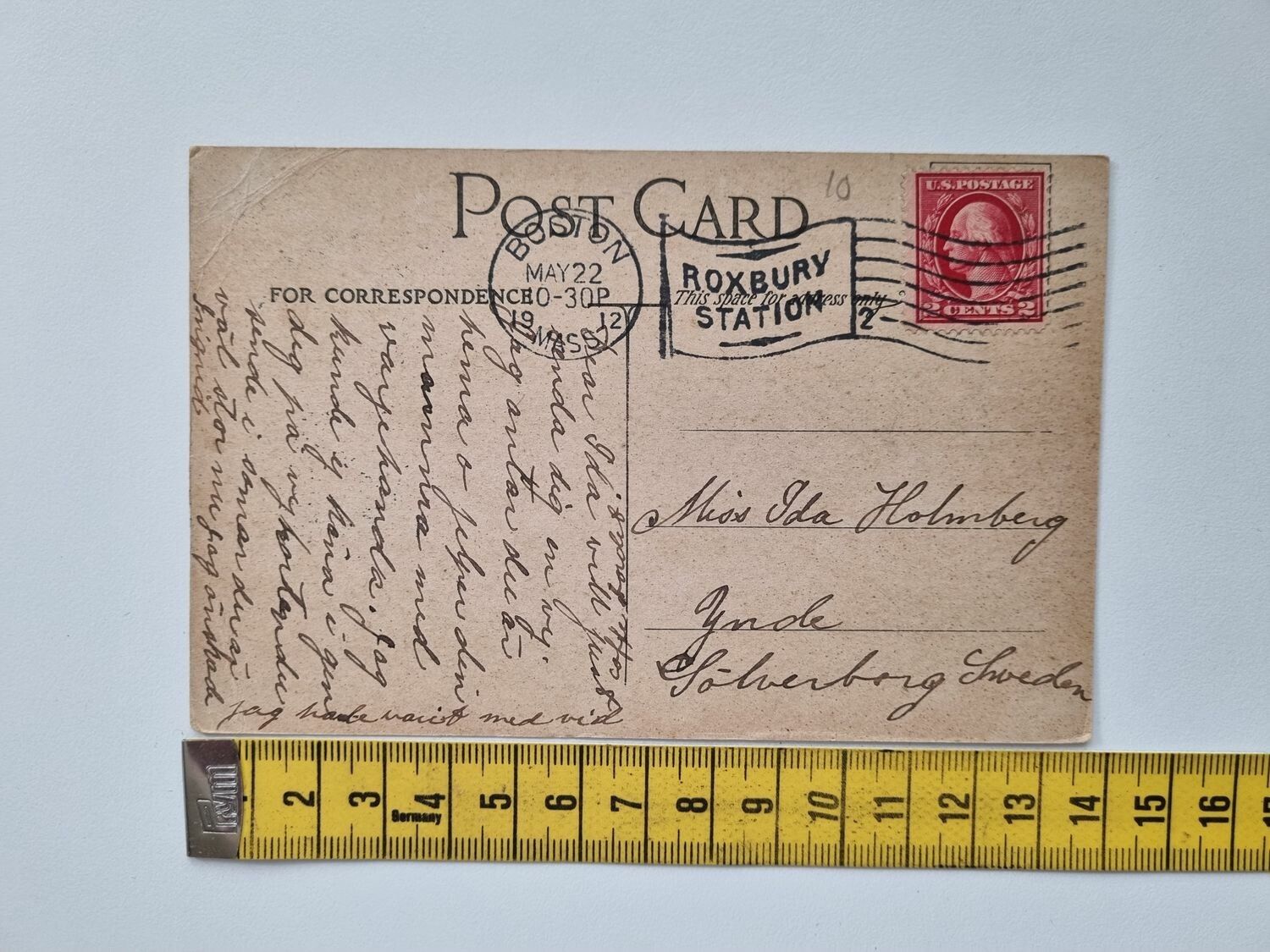 Vykort FROG POND, BOSTON COMMON, BOSTON PASS, 1912