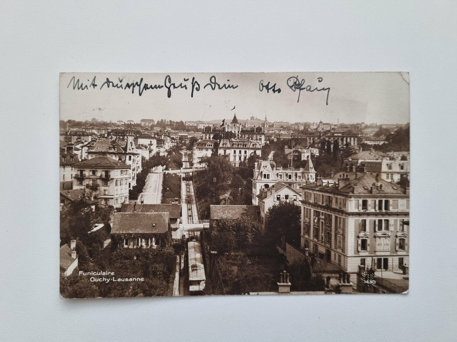 Vykort Funiculaire Ouchy-Lausanne, 1914