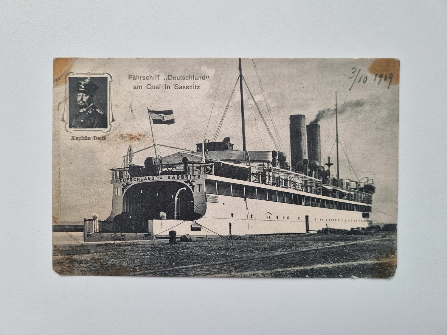 Vykort Färja Tyskland 1909