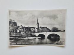 Vykort Gaildorf. Partie am Kocher mit neuem Schloß