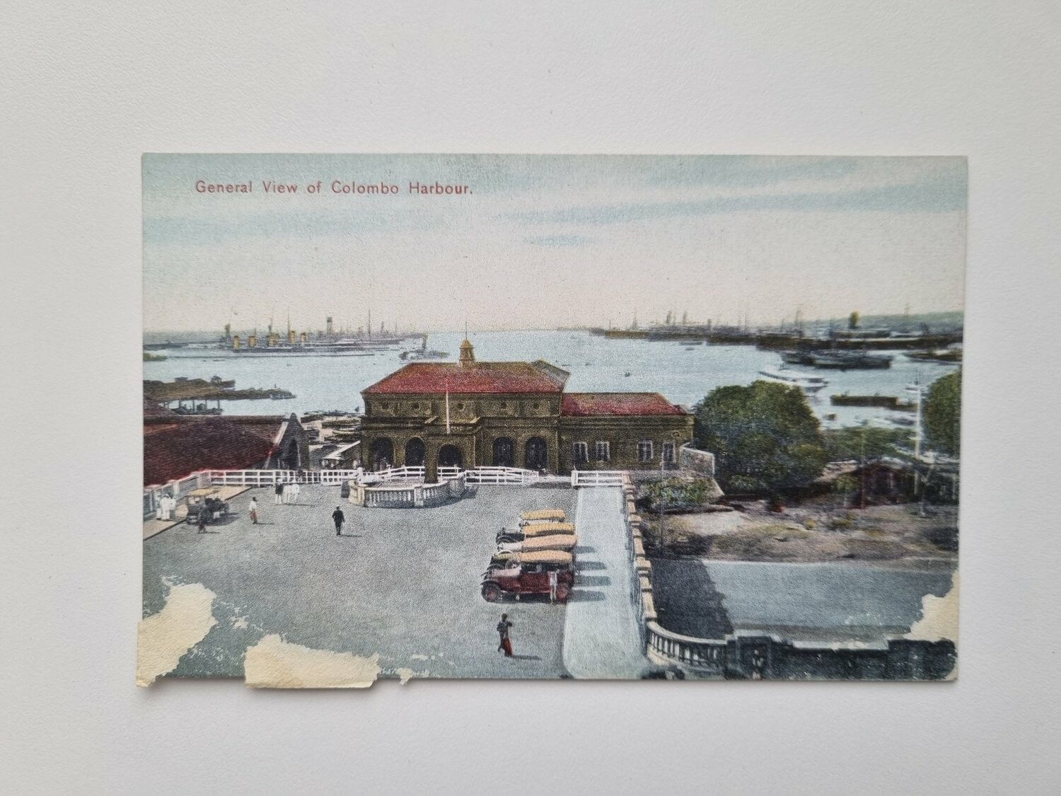 Vykort General View of Colombo Harbour.
