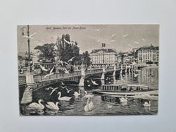 Vykort Genève, Pont du Mont-Blanc, 1921