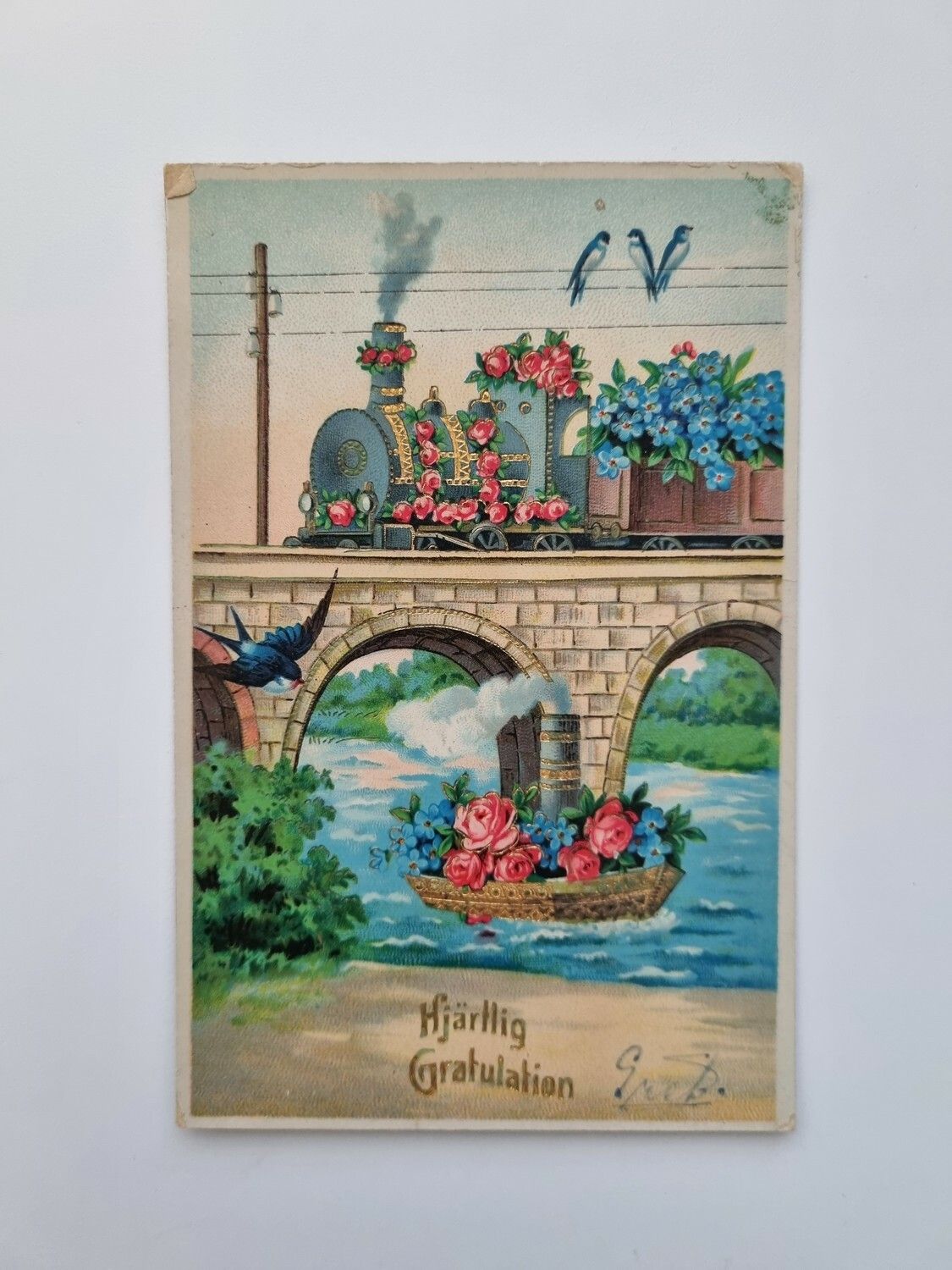 Vykort Gratulationskort, Hjärtlig Gratulation, 1927