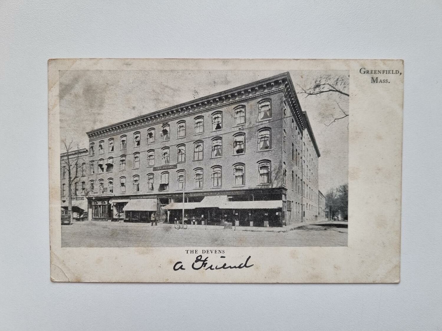 Vykort GREENFIELD, MASS. THE DEVENS, 1905