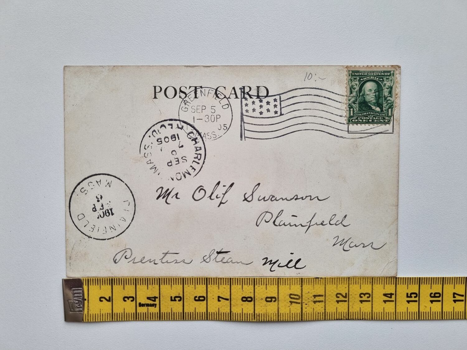 Vykort GREENFIELD, MASS. THE DEVENS, 1905