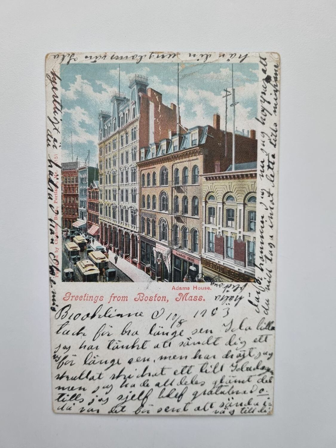 Vykort Greetings from Boston, Mass 1903