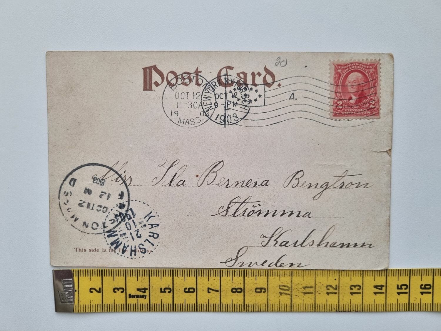 Vykort Greetings from Boston, Mass 1903
