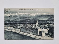 Vykort Grenoble. Vue générale et la Chaîne des Alpes