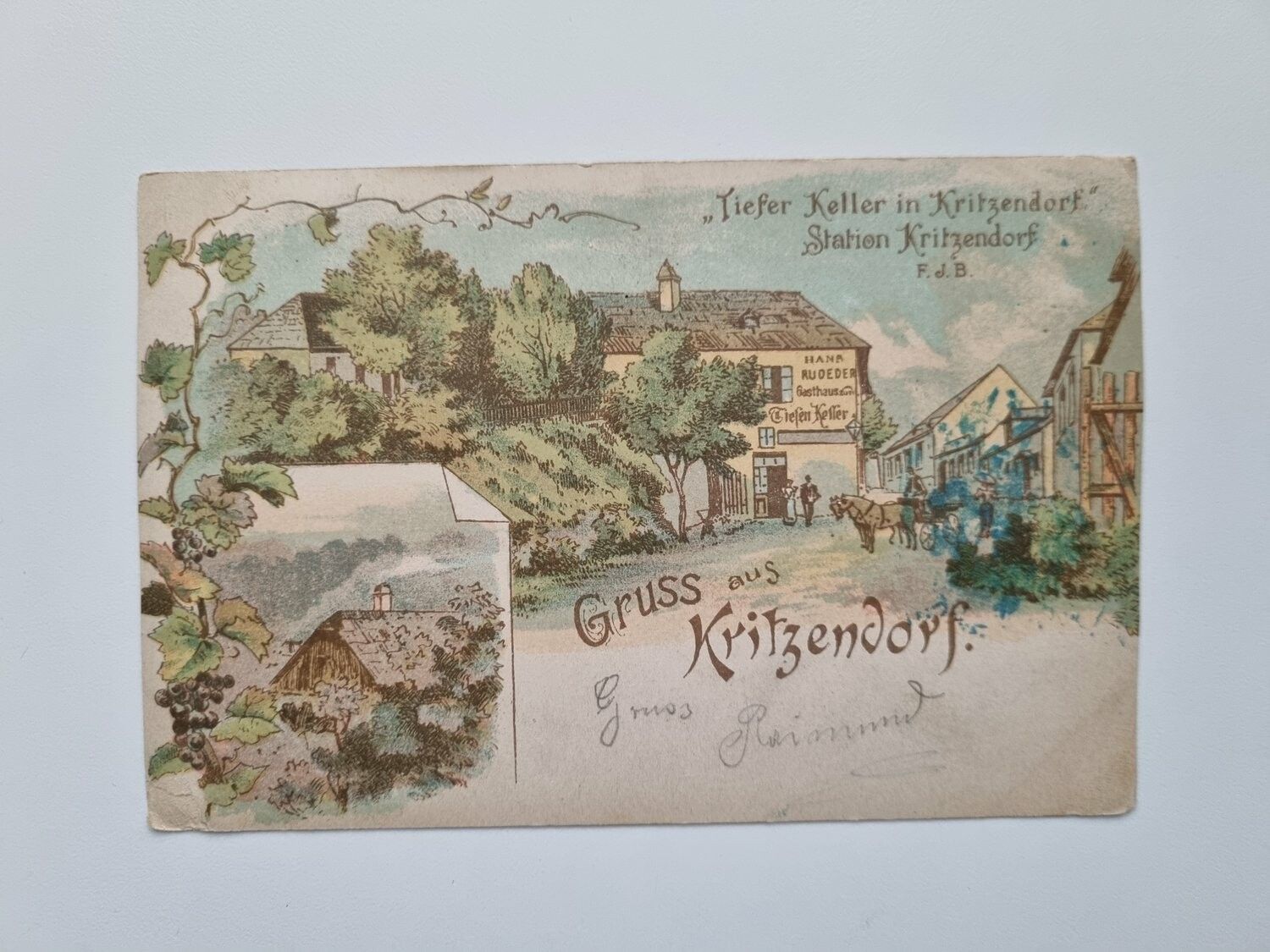 Vykort Gruss aus Kritzendorf, 1900