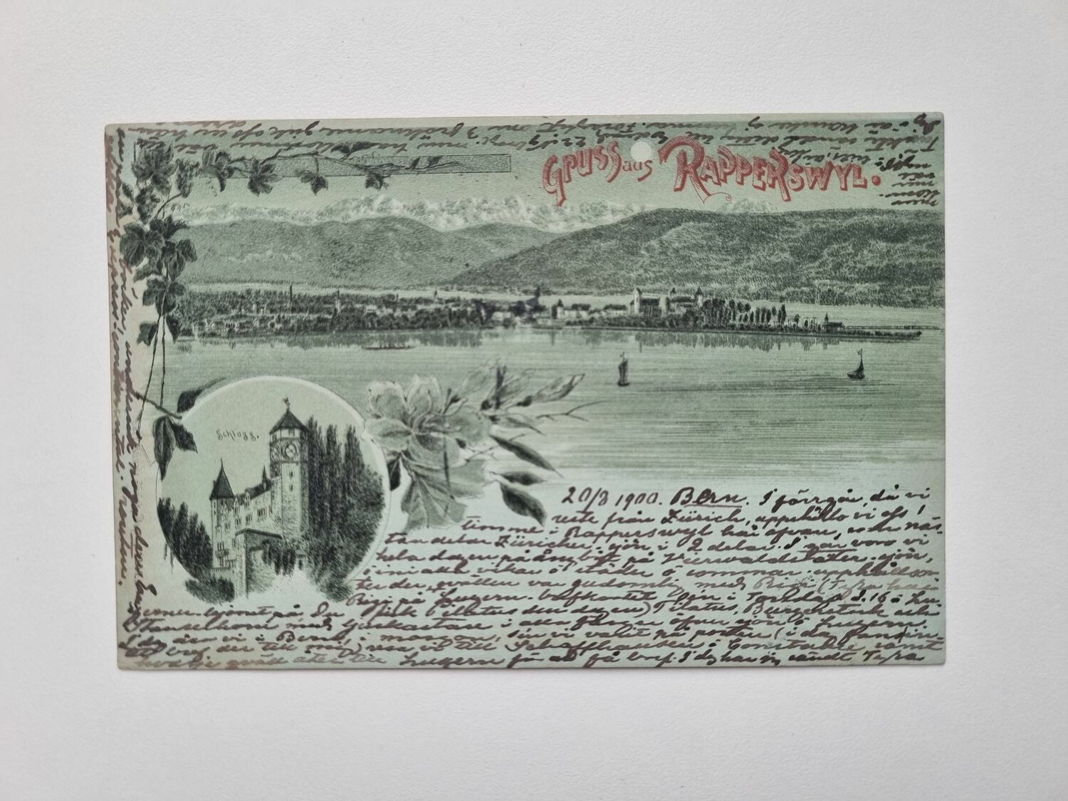 Vykort Gruss aus Rapperswyl 1900