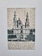 Vykort Gruss aus Würzburg. Stift Haug Kirche 1903