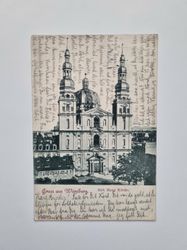Vykort Gruss aus Würzburg. Stift Haug Kirche 1903