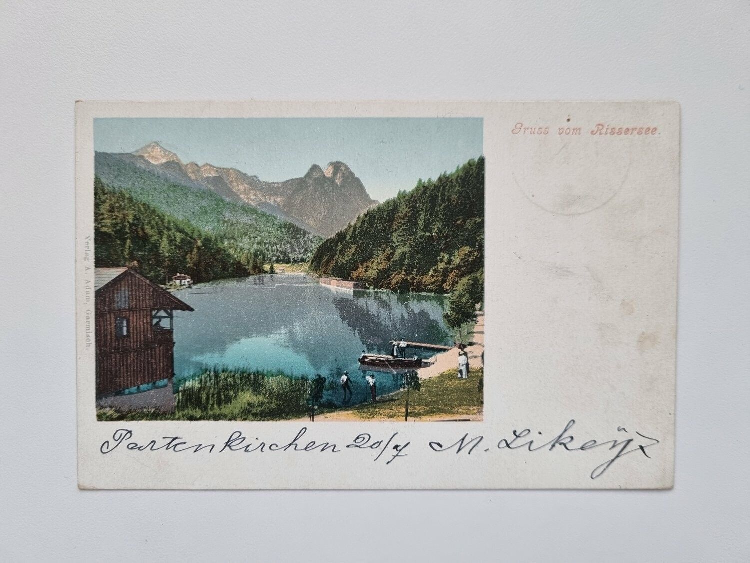 Vykort Gruss vom Rissersee Riessersee 1901