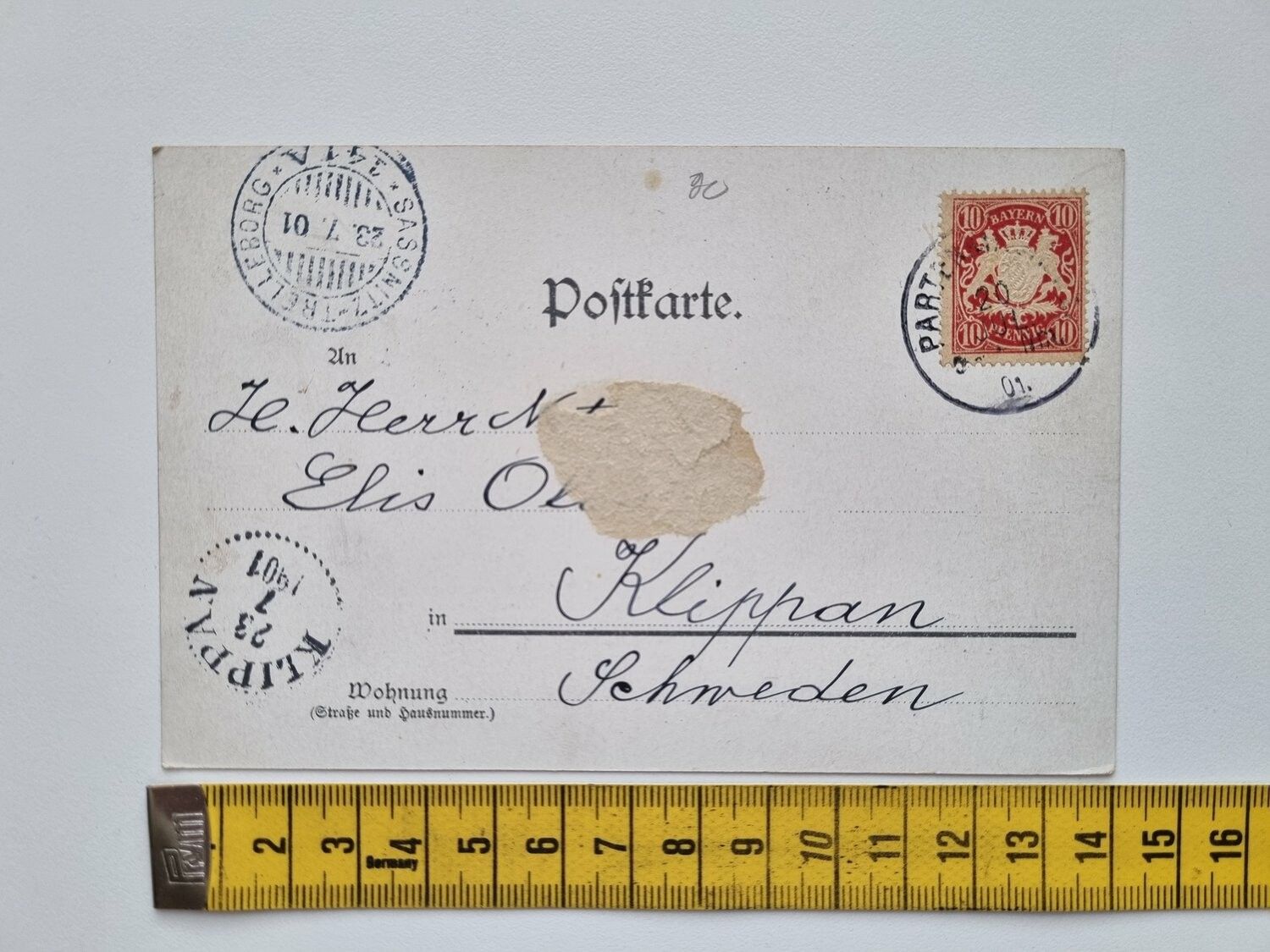 Vykort Gruss vom Rissersee Riessersee 1901
