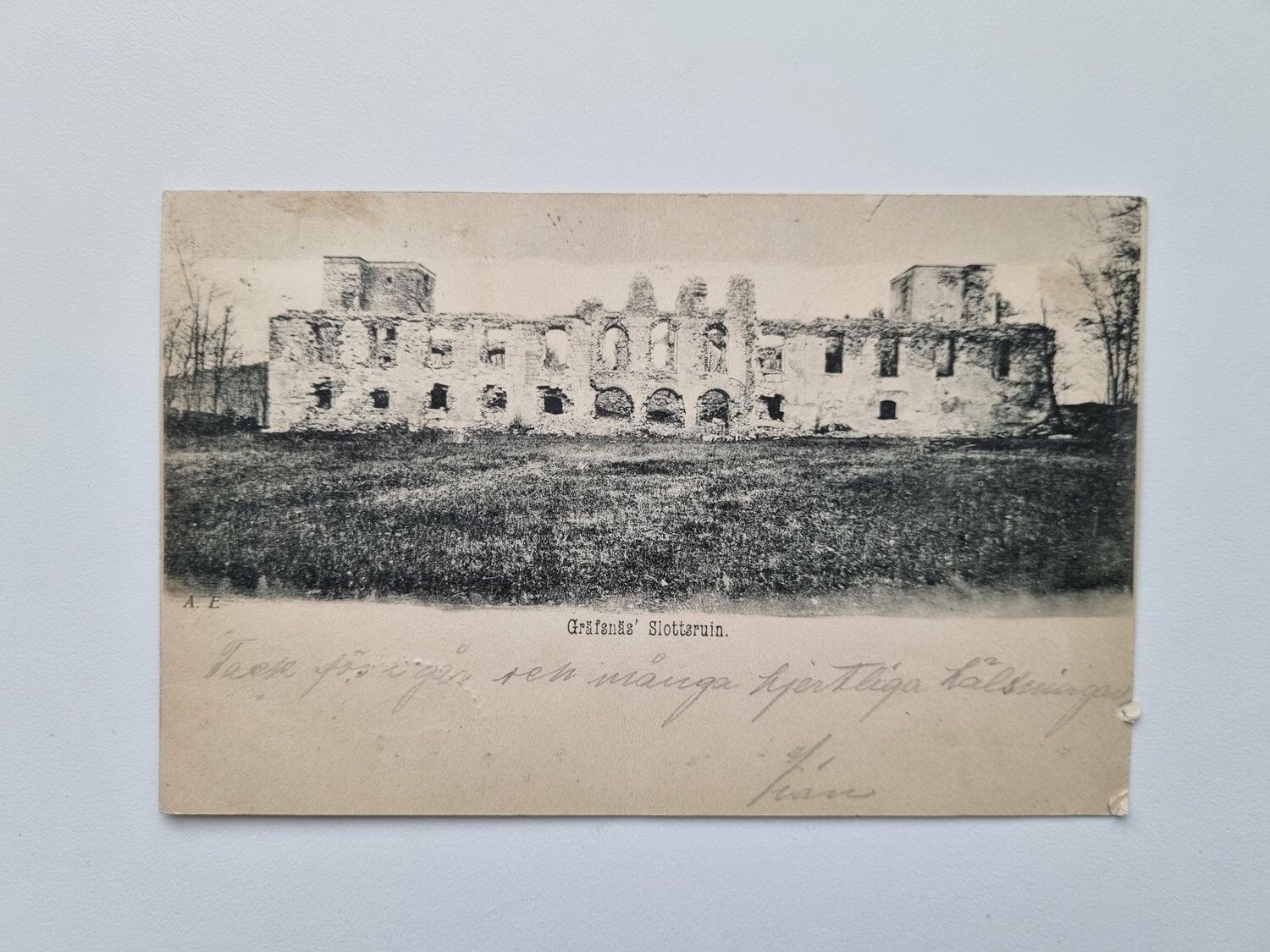 Vykort Gräfsnäs Slottsruin, 1901