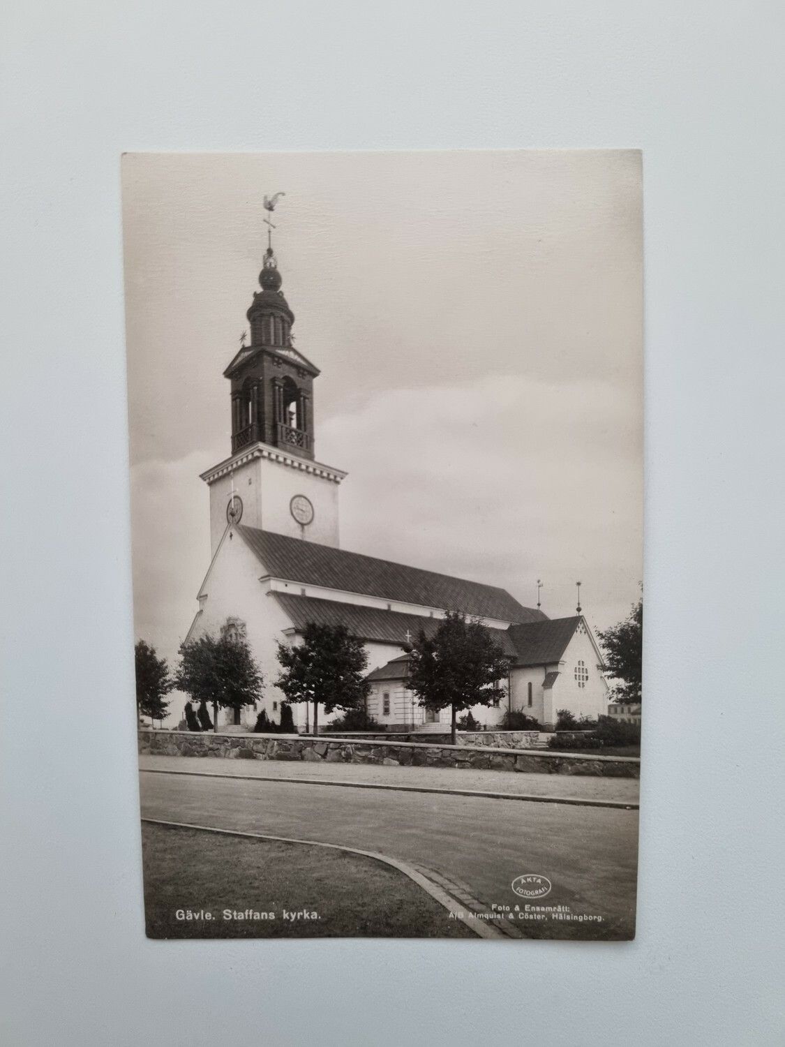Vykort Gävle. Staffans kyrka