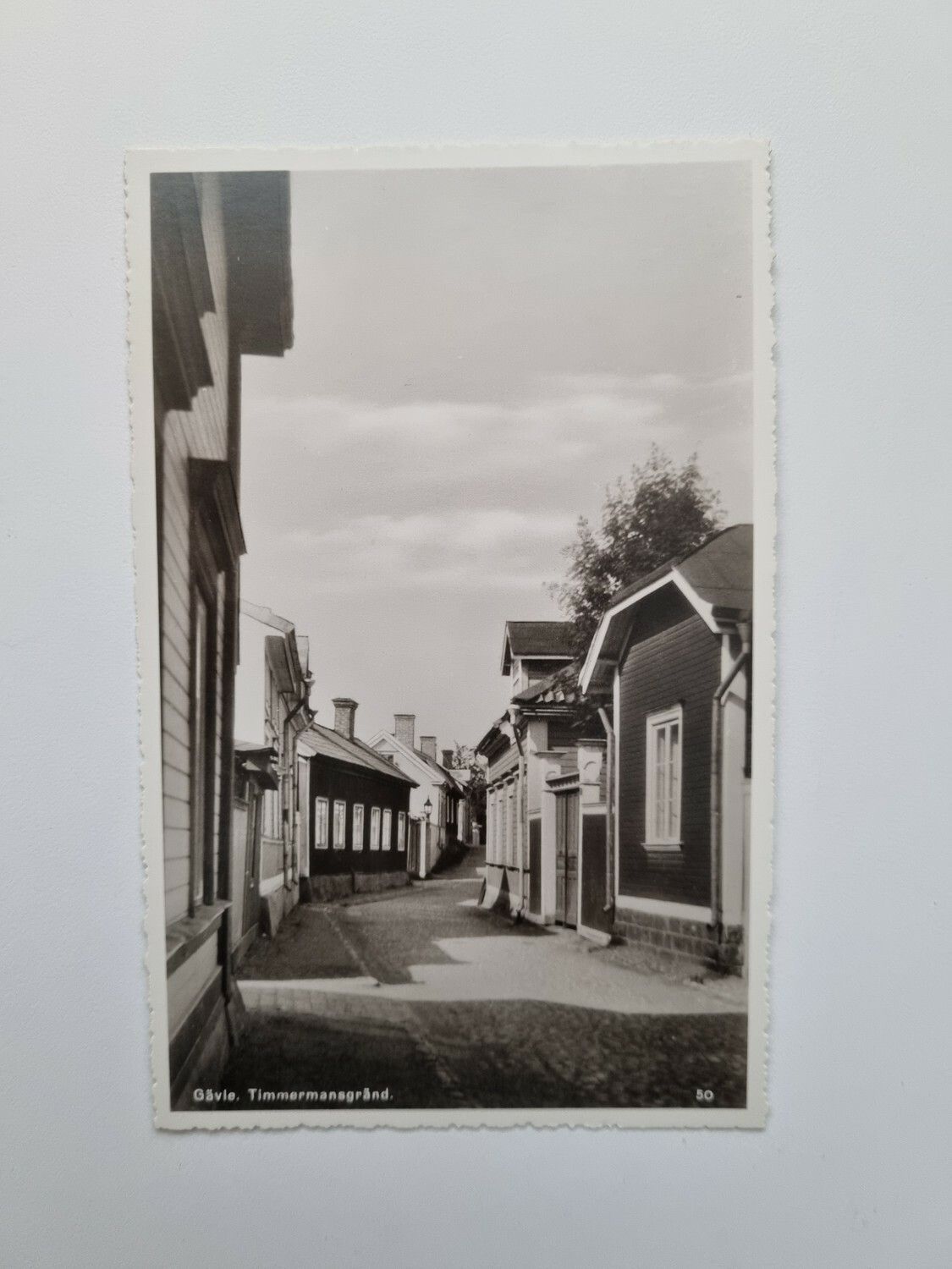 Vykort Gävle. Timmermansgränd