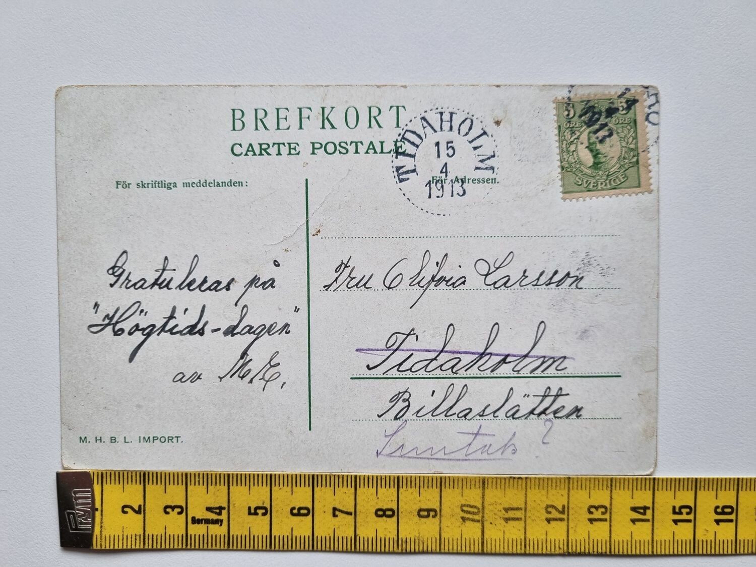 Vykort Göta älf, 1913