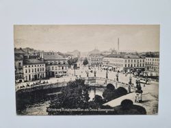 Vykort Göteborg Kungsportsbron och Östra Hamngatan 1921