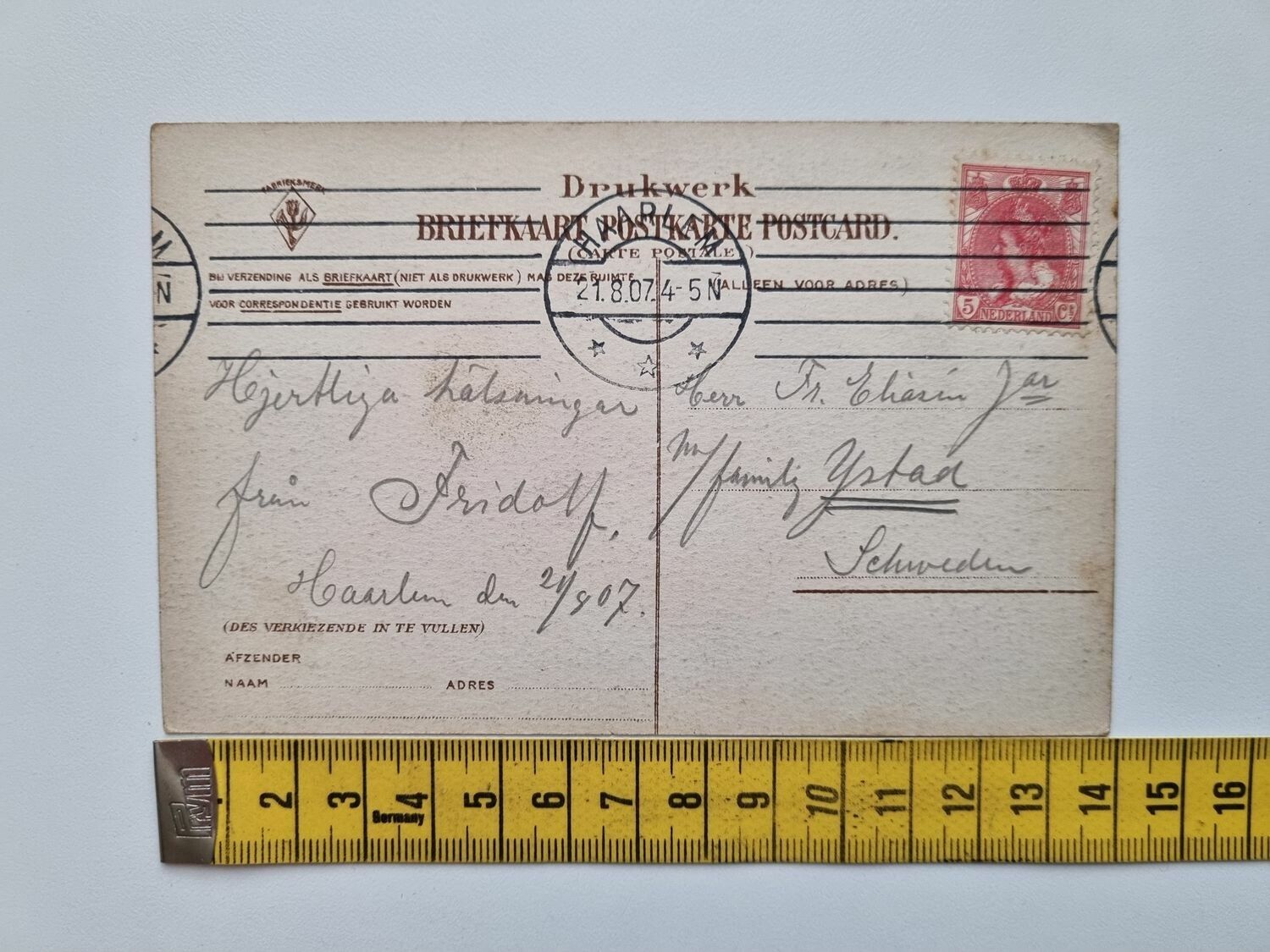Vykort HAARLEM, Netherlands 1907