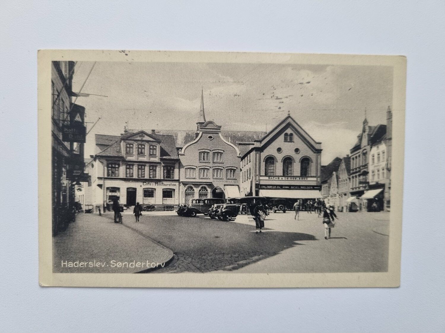 Vykort Haderslev. Søndertorv 1949