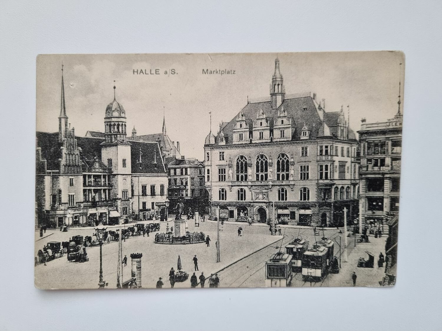 Vykort HALLE a S. Marktplatz