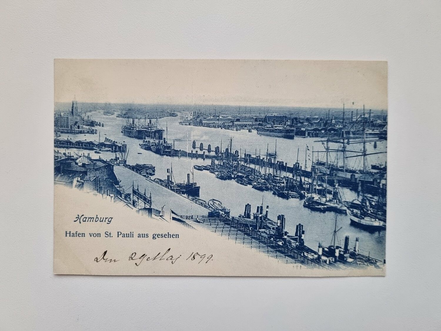 Vykort Hamburg Hafen von St. Pauli aus gesehen, 1899