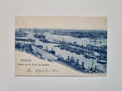 Vykort Hamburg Hafen von St. Pauli aus gesehen, 1899