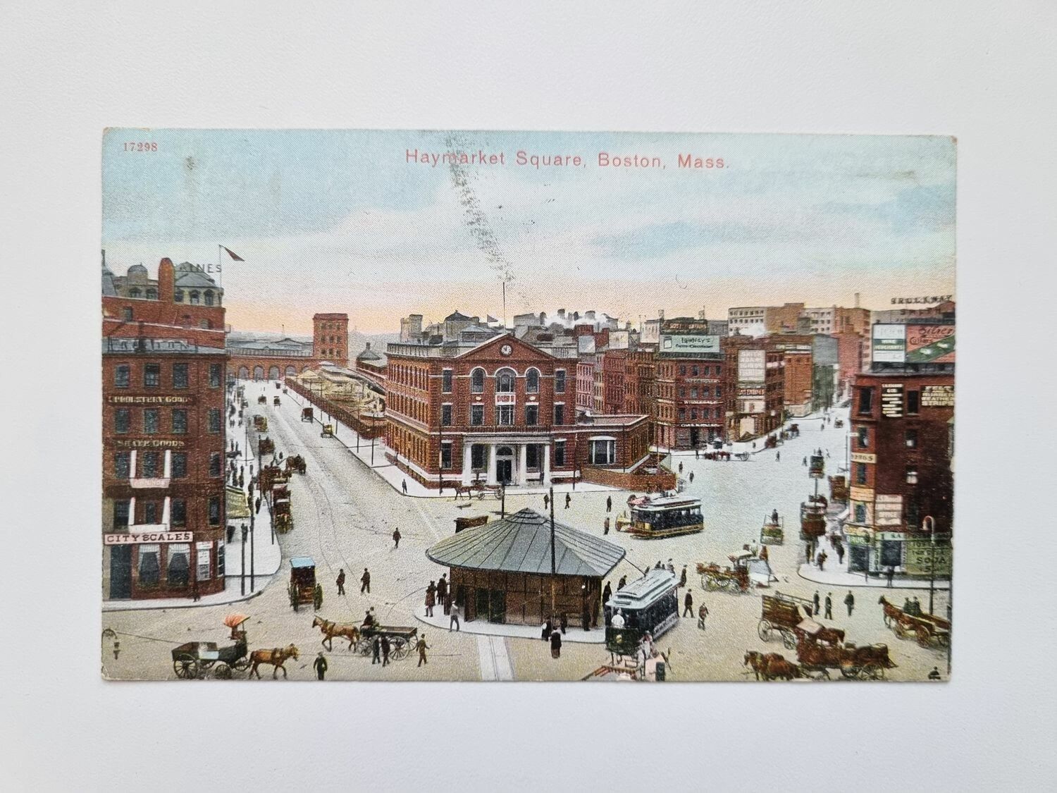 Vykort Haymarket Square, Boston, Mass, 1909