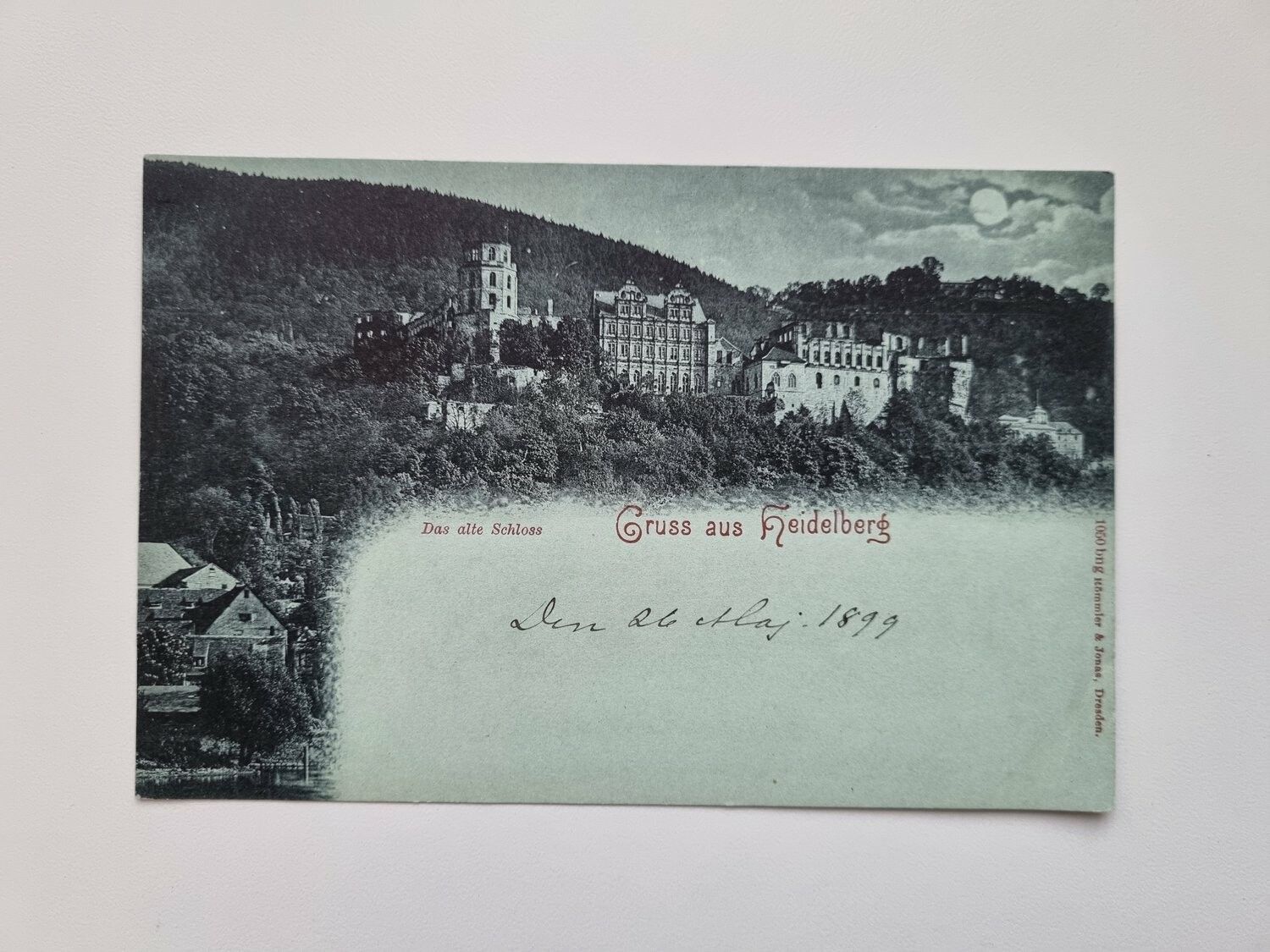 Vykort Heidelberg Palace, 1899