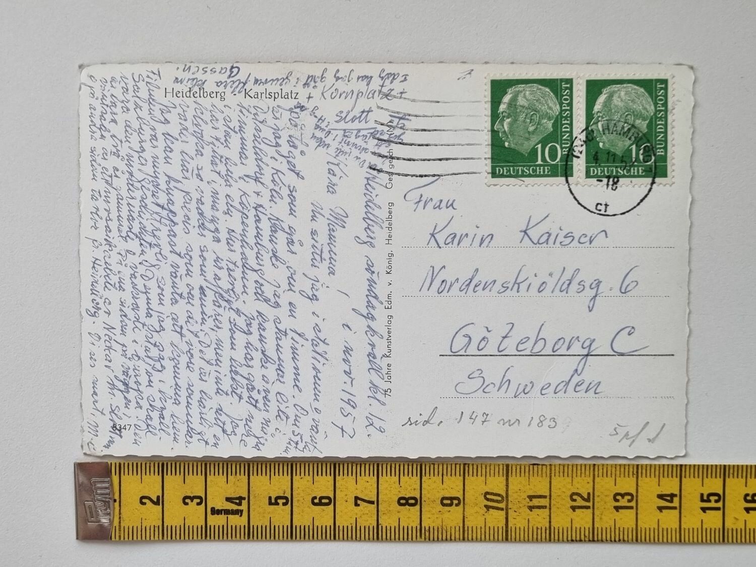 Vykort Heidelberg Karlsplatz