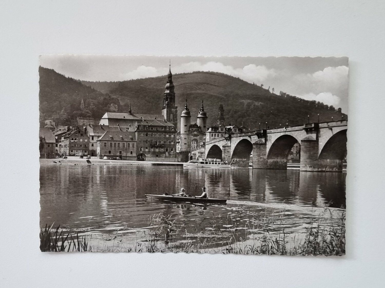 Vykort Heidelberg. Partie am Neckar