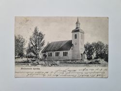 Vykort Hellestads kyrka, 1904