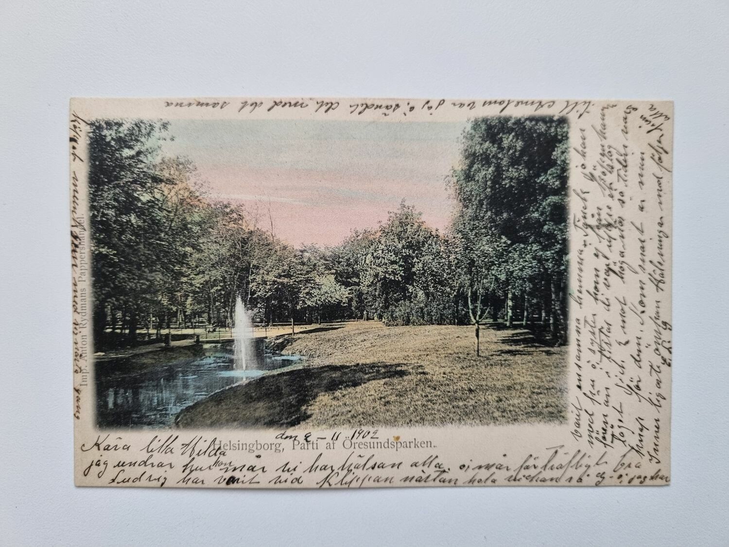 Vykort Helsingborg Parti af Öresundsparken, 1902