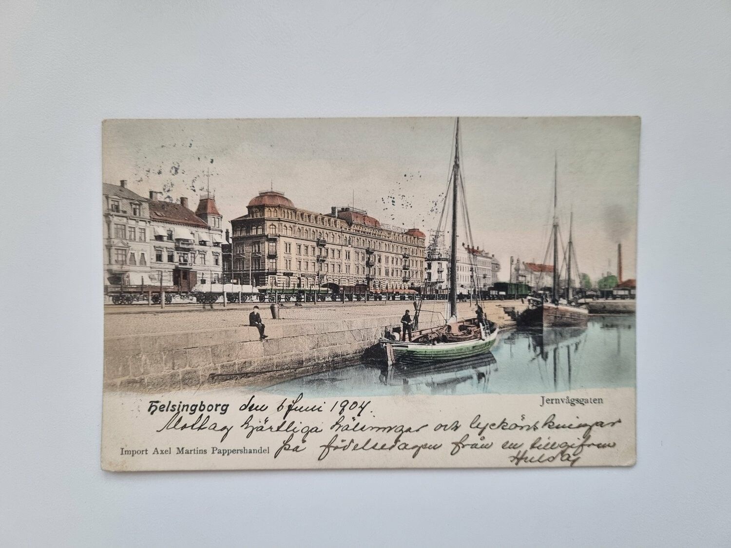 Vykort HELSINGBORG. Järnvägsgatan 1904