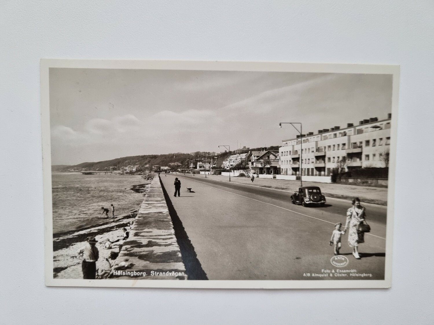 Vykort Hälsingborg. Strandvägen 1948