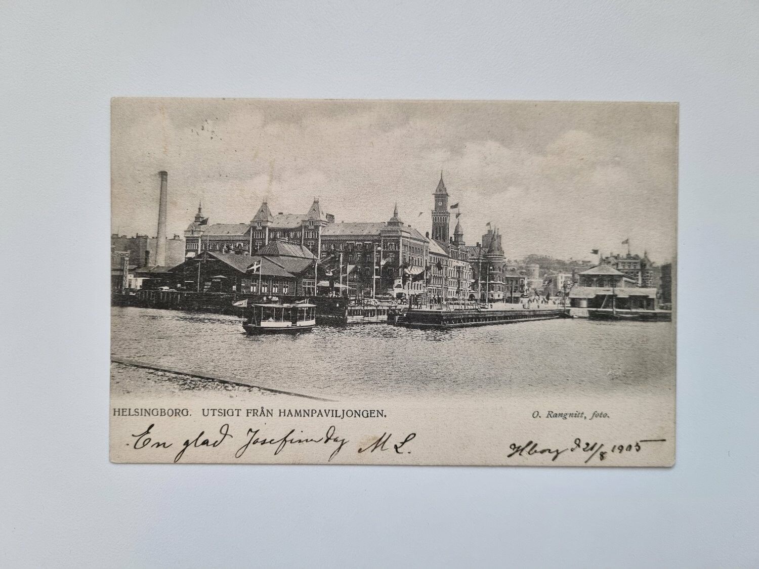Vykort HELSINGBORG. UTSIGT FRÅN HAMNPAVILJONGEN, 1905