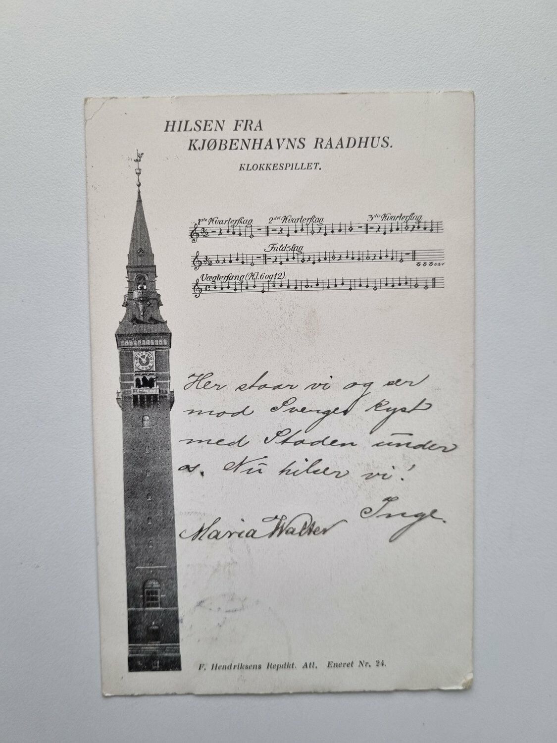 Vykort HILSEN FRA KJØBENHAVNS RAADHUS, 1905
