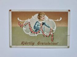 Vykort Hjärtlig Gratulation, 1919