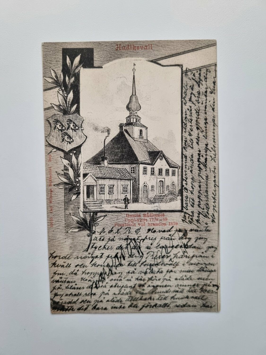 Vykort Hudiksvall, Gamla Rådhuset 1903