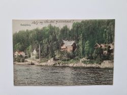 Vykort Hus vid vattnet, Gustafsberg 1907