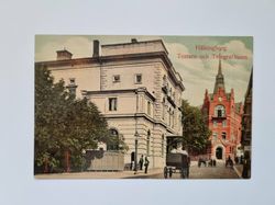 Vykort Hälsningborg Teatern och telegrafhuset