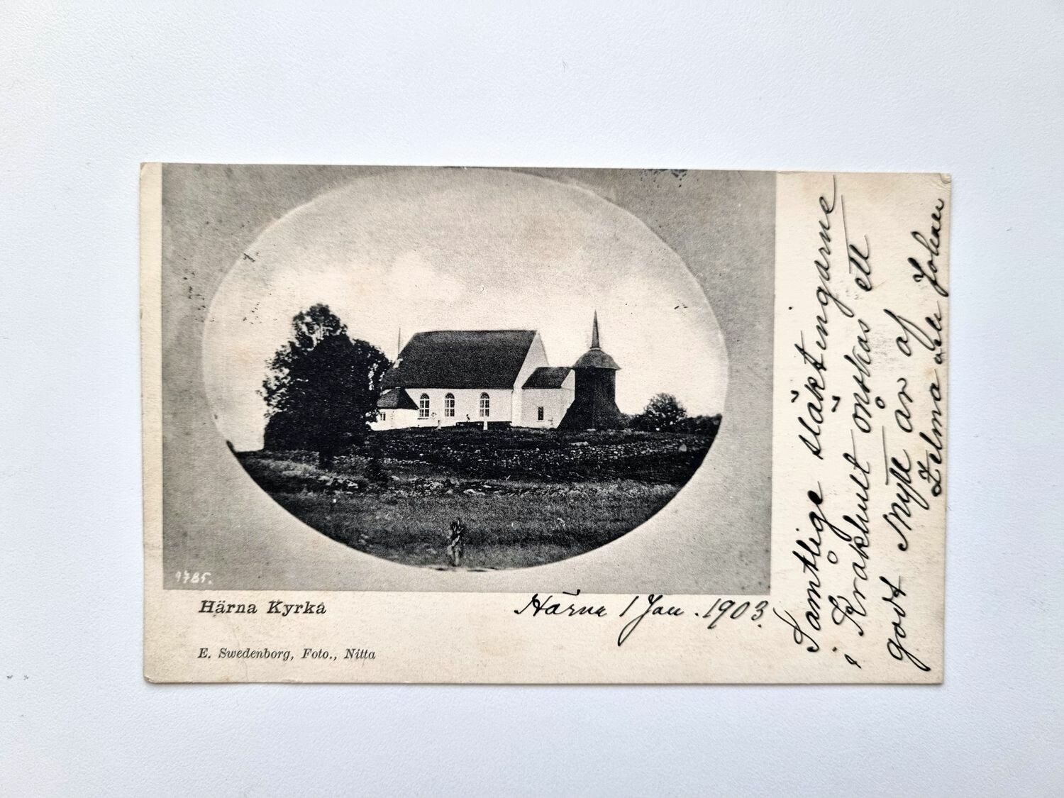 Vykort Härna Kyrka, 1902-1903