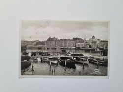Vykort Härnösand, båtplats båtar