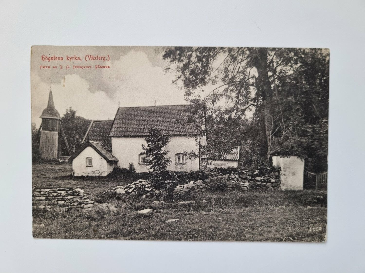 Vykort Högstena kyrka (Västerg.) 1912